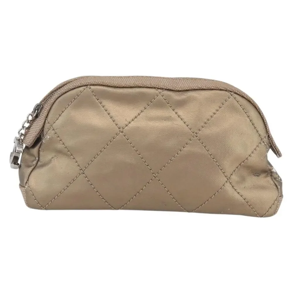 Chanel Leather Paris Biarritz Pouch Gold